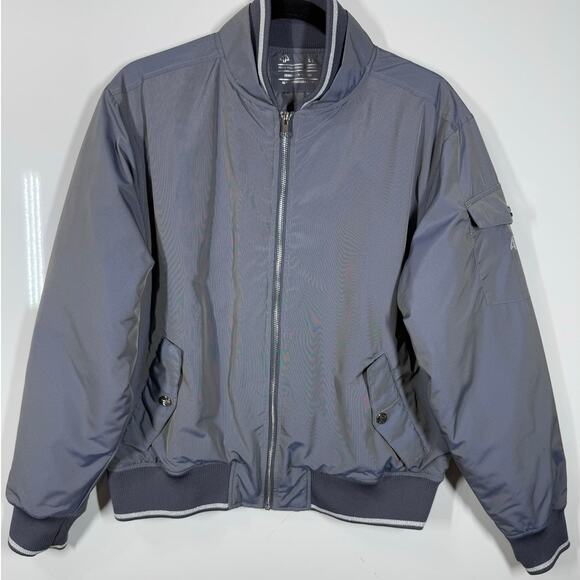 Rydell Bomber Jacket Alpha Prime Slim Silver Y2K Preppy Festival Women Large - Picture 3 of 10